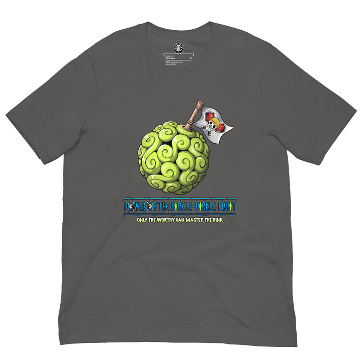 Pickle-Pickle  Devil Fruit anime-inspired pickleball graphic T-shirt with green swirling fruit artwork